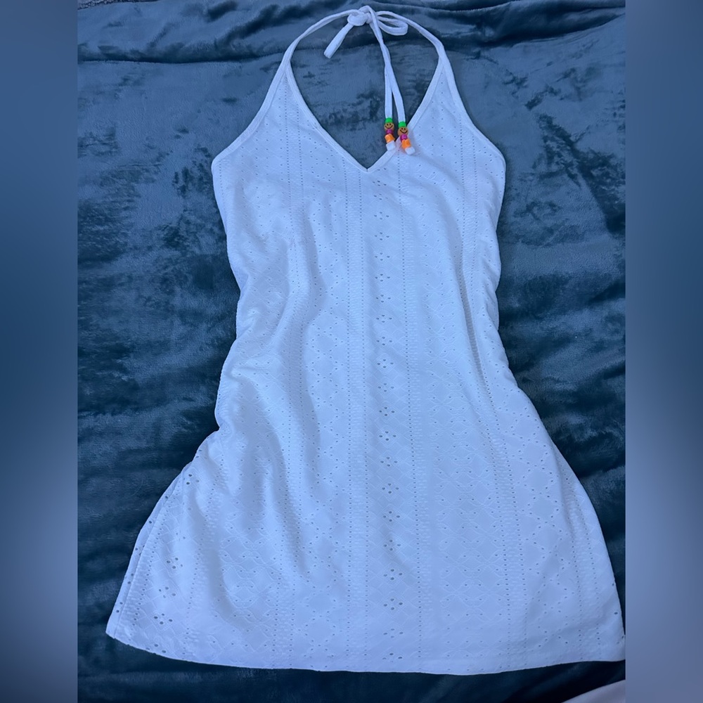 super cute white halter dress/coverup